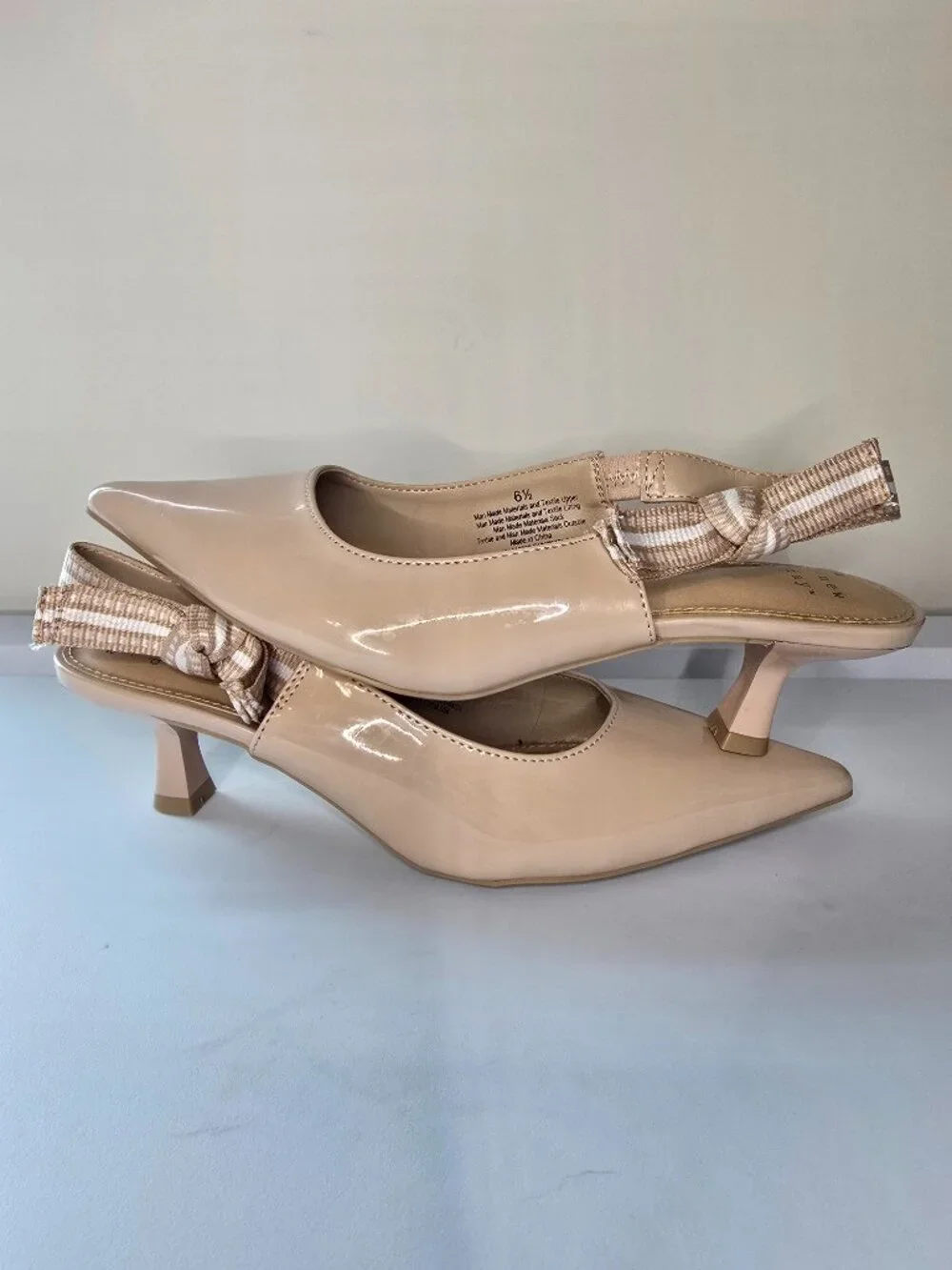 Target - A New Day Milan Slingback Kitten Pumps - Two Pairs - Tan & Black Lace - Picture 4 of 13